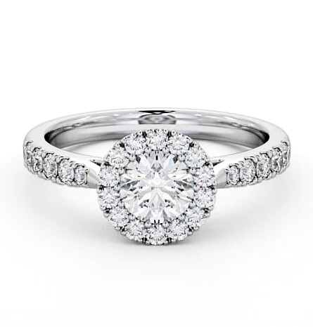 Cluster Diamond Halo Style Ring 18K White Gold CL19_WG_THUMB1