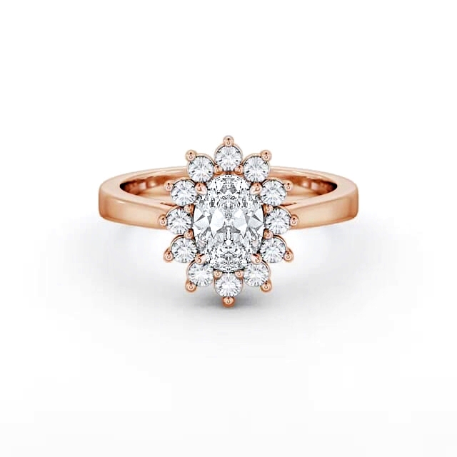 Cluster Oval Diamond Ring 9K Rose Gold - Sasha CL1_RG_HAND