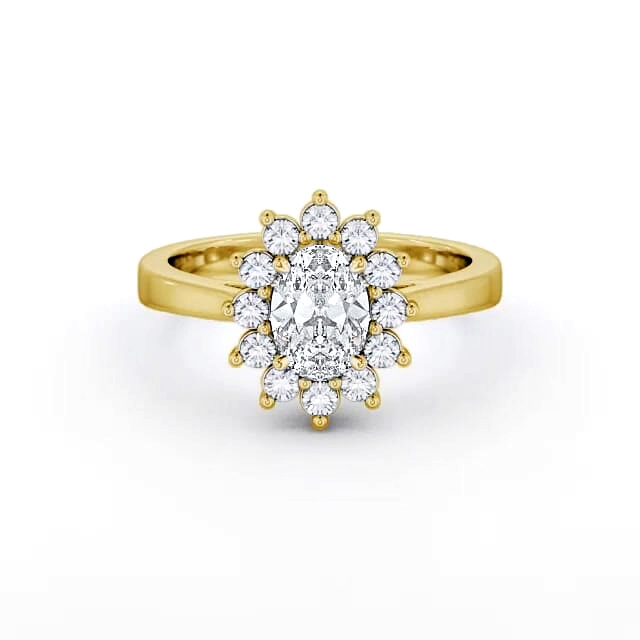 Cluster Oval Diamond Ring 18K Yellow Gold - Sasha CL1_YG_HAND
