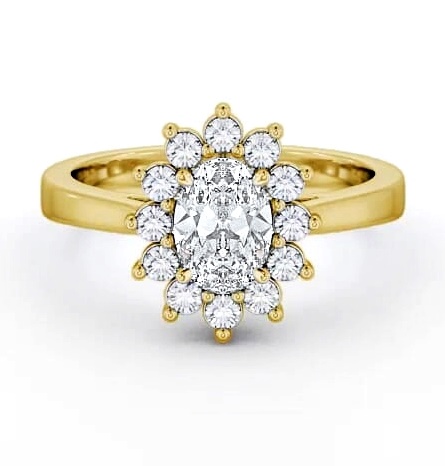 Cluster Oval Diamond Halo Style Ring 9K Yellow Gold CL1_YG_THUMB1