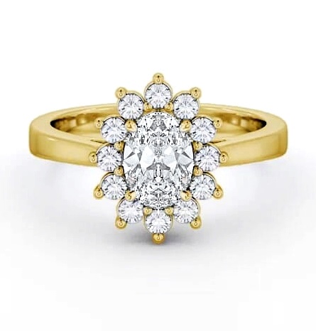 Cluster Oval Diamond Halo Style Ring 18K Yellow Gold CL1_YG_THUMB2 