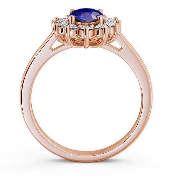 Cluster Blue Sapphire and Diamond 1.42ct Ring 9K Rose Gold CL1GEM_RG_BS_THUMB1 