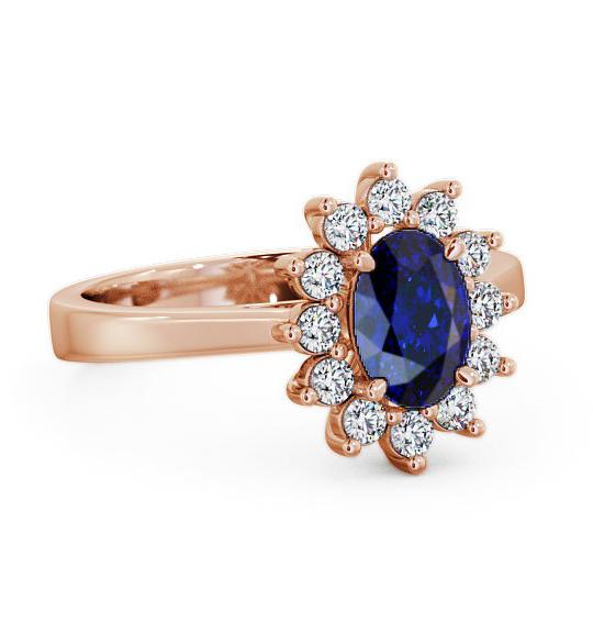 Cluster Blue Sapphire and Diamond 1.42ct Ring 9K Rose Gold CL1GEM_RG_BS_THUMB1