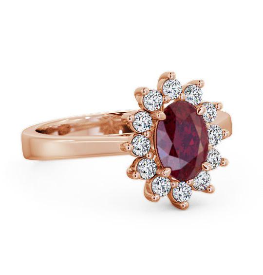 Cluster Ruby and Diamond 1.42ct Ring 18K Rose Gold CL1GEM_RG_RU_THUMB2 
