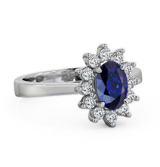 Cluster Blue Sapphire and Diamond 1.42ct Ring 18K White Gold CL1GEM_WG_BS_THUMB2 