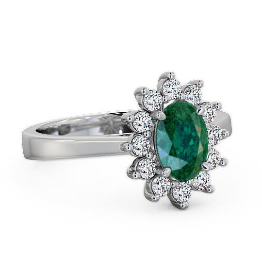 Cluster Emerald and Diamond 1.27ct Ring 9K White Gold CL1GEM_WG_EM_THUMB1
