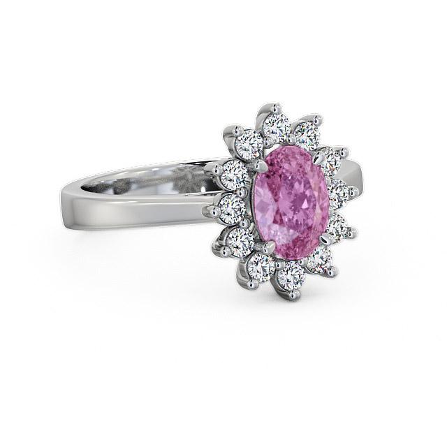 Cluster Pink Sapphire and Diamond 1.42ct Ring 18K White Gold - Jemima CL1GEM_WG_PS_HAND