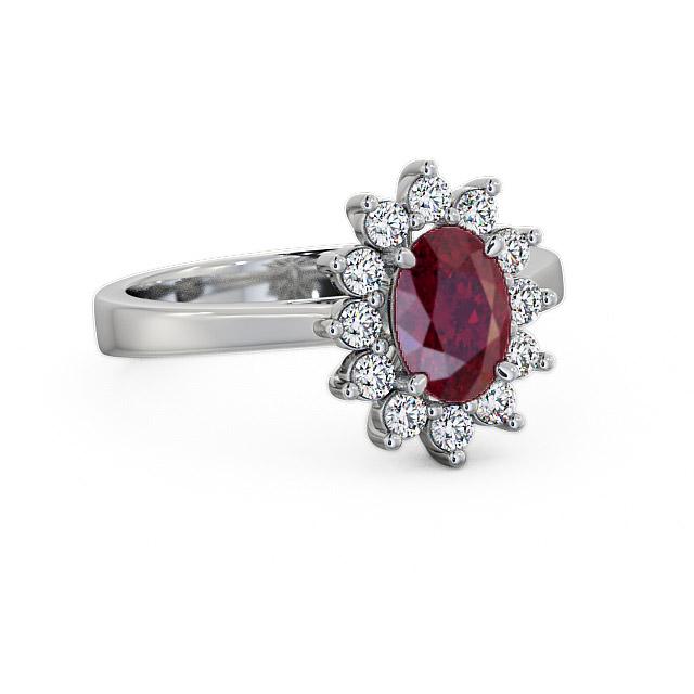 Cluster Ruby and Diamond 1.42ct Ring 18K White Gold - Jemima CL1GEM_WG_RU_HAND