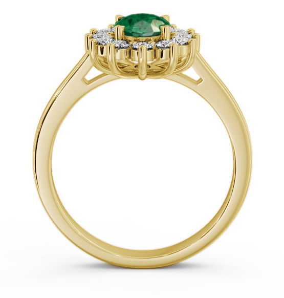 Cluster Emerald and Diamond 1.27ct Ring 18K Yellow Gold CL1GEM_YG_EM_THUMB1 