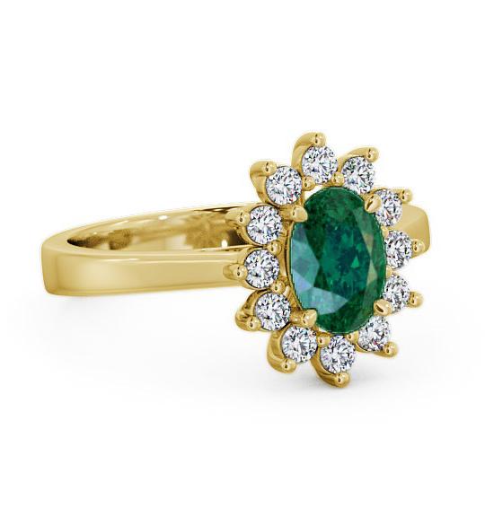 Cluster Emerald and Diamond 1.27ct Ring 9K Yellow Gold CL1GEM_YG_EM_THUMB1