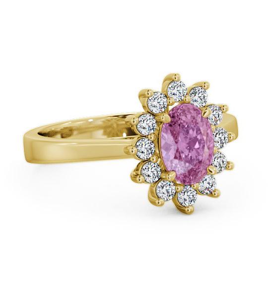 Cluster Pink Sapphire and Diamond 1.42ct Ring 18K Yellow Gold CL1GEM_YG_PS_THUMB1