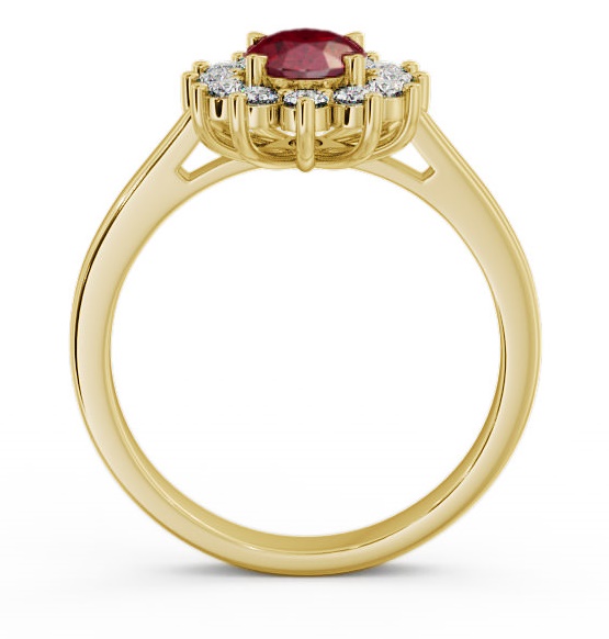 Cluster Ruby and Diamond 1.42ct Ring 18K Yellow Gold CL1GEM_YG_RU_THUMB1 