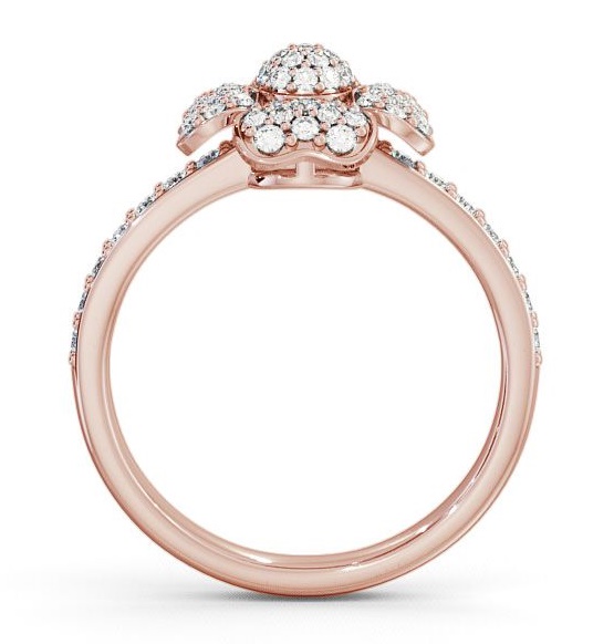 Cluster Round Diamond 0.45ct Floral Design Ring 18K Rose Gold CL20_RG_THUMB1