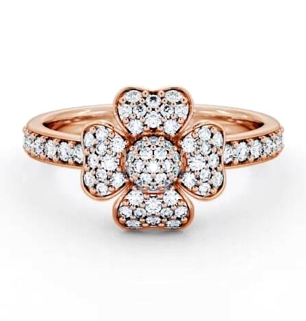 Cluster Round Diamond 0.45ct Floral Design Ring 9K Rose Gold CL20_RG_THUMB1