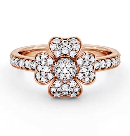 Cluster Round Diamond 0.45ct Floral Design Ring 18K Rose Gold CL20_RG_THUMB2 