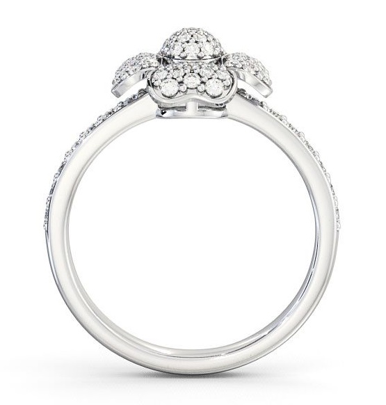 Cluster Round Diamond 0.45ct Floral Design Ring 18K White Gold CL20_WG_THUMB1