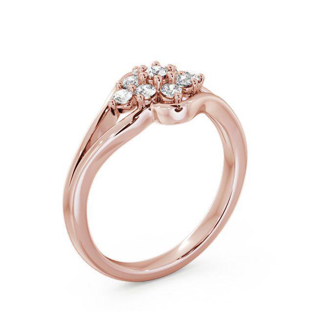 Cluster Diamond Ring 9K Rose Gold - Meara CL21_RG_HAND