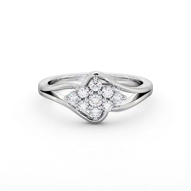 Cluster Diamond Ring Platinum - Meara CL21_WG_HAND