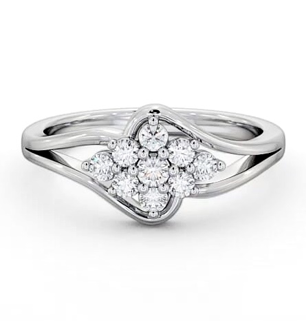 Cluster Diamond Split Band Ring 18K White Gold CL21_WG_THUMB2 