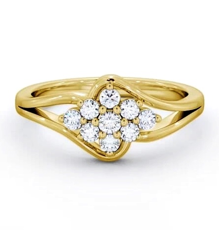 Cluster Diamond Split Band Ring 18K Yellow Gold CL21_YG_THUMB1