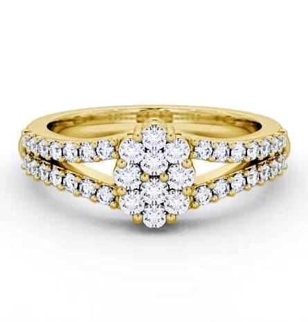 Cluster Diamond Unique Style Ring 9K Yellow Gold CL22_YG_THUMB2 