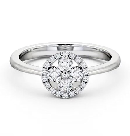 Cluster Diamond Contemporary Design Ring 18K White Gold CL23_WG_THUMB1