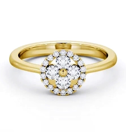 Cluster Diamond Contemporary Design Ring 18K Yellow Gold CL23_YG_THUMB2 