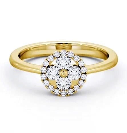 Cluster Diamond Contemporary Design Ring 18K Yellow Gold CL23_YG_THUMB2 