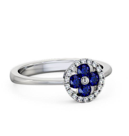 Cluster Blue Sapphire and Diamond 0.43ct Ring 18K White Gold CL23GEM_WG_BS_THUMB1
