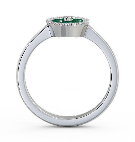 Cluster Emerald and Diamond 0.35ct Ring 18K White Gold CL23GEM_WG_EM_THUMB1 