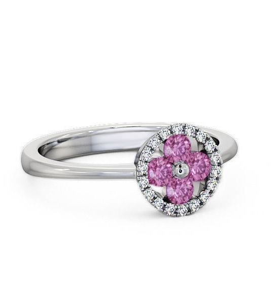 Cluster Pink Sapphire and Diamond 0.43ct Ring 18K White Gold CL23GEM_WG_PS_THUMB1