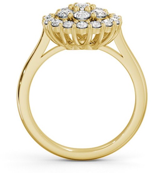 Cluster Diamond Glamorous Design Ring 18K Yellow Gold CL24_YG_THUMB1
