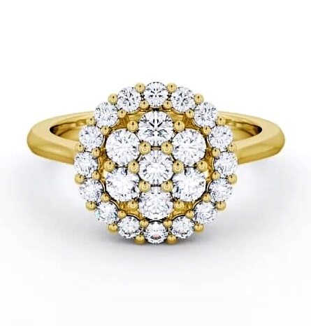 Cluster Diamond Glamorous Design Ring 18K Yellow Gold CL24_YG_THUMB1