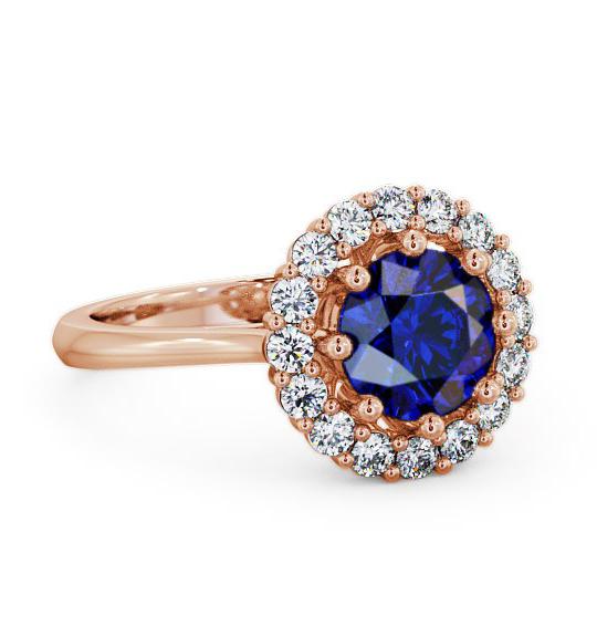Halo Blue Sapphire and Diamond 2.00ct Ring 18K Rose Gold CL24GEM_RG_BS_THUMB1