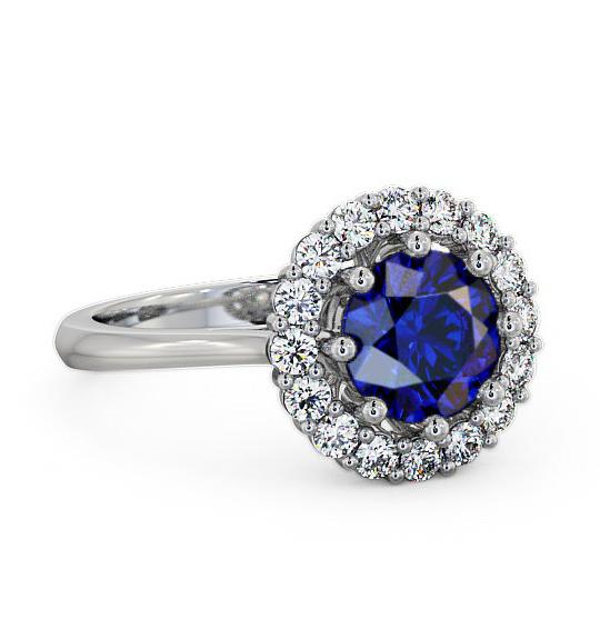 Halo Blue Sapphire and Diamond 2.00ct Ring 18K White Gold CL24GEM_WG_BS_THUMB1