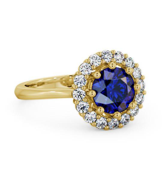 Halo Blue Sapphire and Diamond 2.00ct Ring 9K Yellow Gold CL24GEM_YG_BS_THUMB1