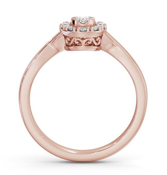 Cluster Diamond Halo Style Ring 9K Rose Gold CL25_RG_THUMB1 