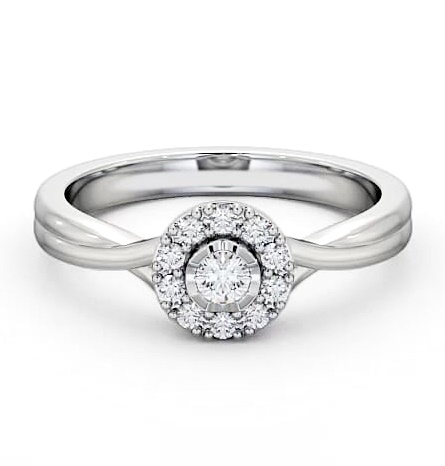 Cluster Diamond Halo Style Ring 18K White Gold CL25_WG_THUMB1