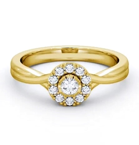 Cluster Diamond Halo Style Ring 18K Yellow Gold CL25_YG_THUMB1