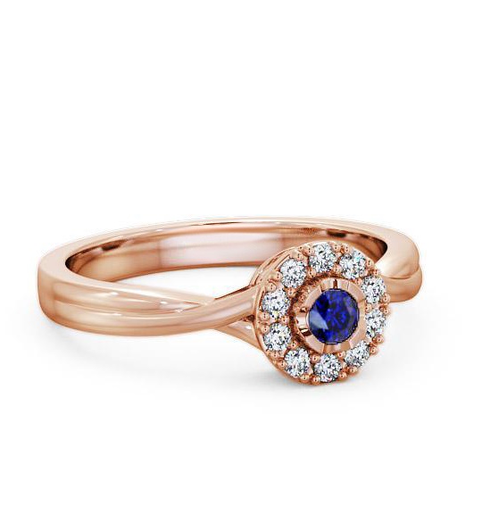 Halo Blue Sapphire and Diamond 0.30ct Ring 18K Rose Gold CL25GEM_RG_BS_THUMB1