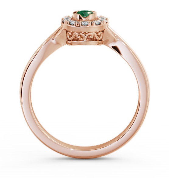 Halo Emerald and Diamond 0.27ct Ring 18K Rose Gold CL25GEM_RG_EM_THUMB1 