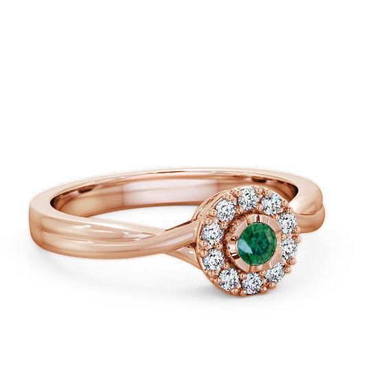 Halo Emerald and Diamond 0.27ct Ring 18K Rose Gold CL25GEM_RG_EM_THUMB1