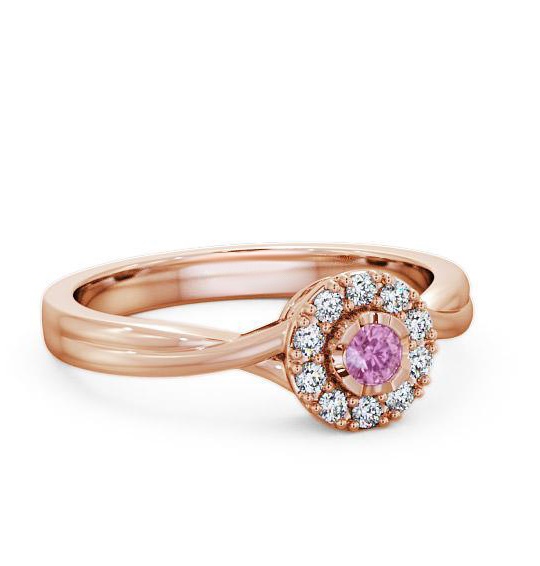 Halo Pink Sapphire and Diamond 0.30ct Ring 18K Rose Gold CL25GEM_RG_PS_THUMB1
