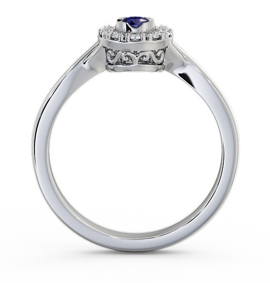 Halo Blue Sapphire and Diamond 0.30ct Ring 18K White Gold CL25GEM_WG_BS_THUMB1 
