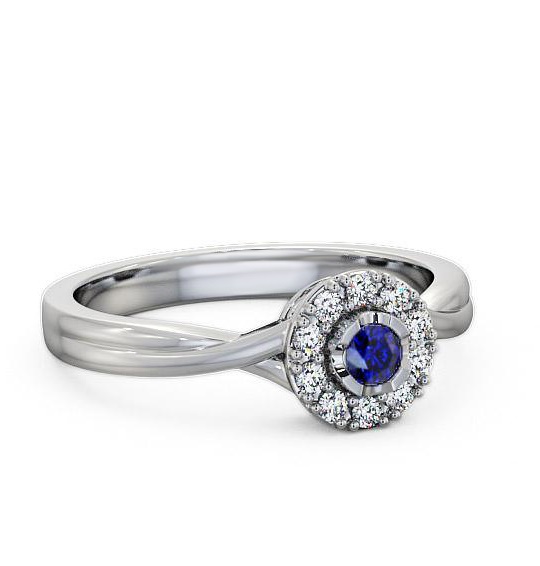 Halo Blue Sapphire and Diamond 0.30ct Ring 18K White Gold CL25GEM_WG_BS_THUMB1