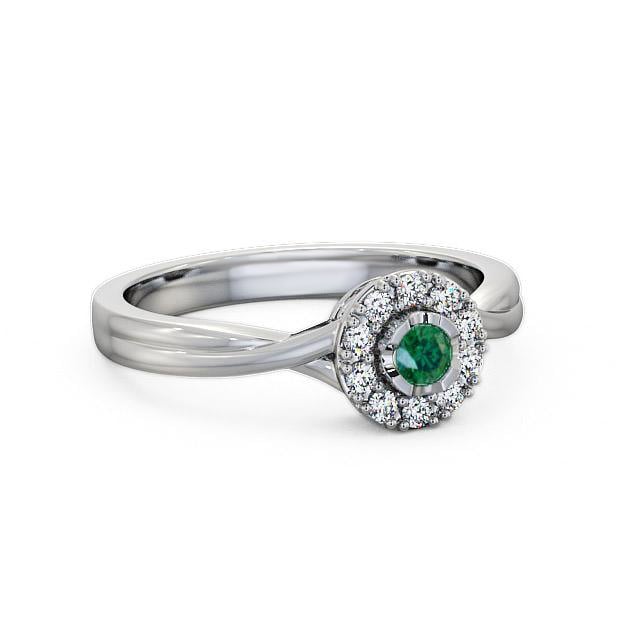 Halo Emerald and Diamond 0.27ct Ring 18K White Gold - Amara CL25GEM_WG_EM_HAND