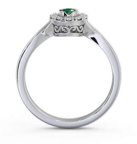 Halo Emerald and Diamond 0.27ct Ring 18K White Gold CL25GEM_WG_EM_THUMB1 
