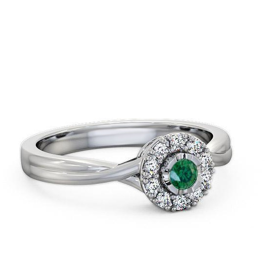Halo Emerald and Diamond 0.27ct Ring 18K White Gold CL25GEM_WG_EM_THUMB1