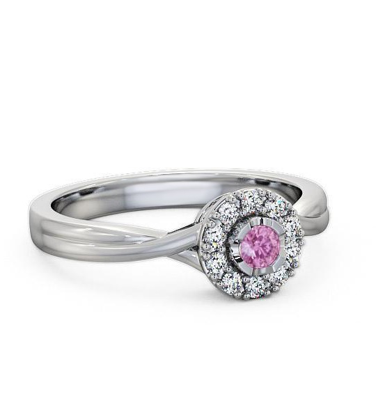 Halo Pink Sapphire and Diamond 0.30ct Ring 18K White Gold CL25GEM_WG_PS_THUMB1