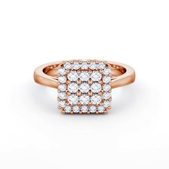 Cluster Round Diamond 0.47ct Ring 18K Rose Gold - Athalia CL26_RG_HAND
